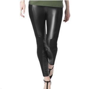 Ruby Ribbon Black Panel Leggings #1110